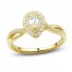 Diamond Engagement Ring 1/2 ct tw Pear/Round-Cut 14K Yellow Gold