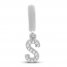 True Definition Letter S Initial Charm 1/20 ct tw Diamonds Sterling Silver