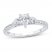 3-Stone Diamond Engagement Ring 1 ct tw Pear/Round 14K White Gold