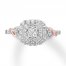 Diamond Engagement Ring 1/2 ct tw Princess/Round 10K Gold
