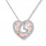Infinity Heart Necklace 1/2 ct tw Diamonds 10K Two-Tone Gold