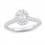 The Kiss Halo Diamond Engagement Ring 1 ct tw Oval & Round-cut Platinum