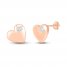 Diamond Heart Earrings 1/20 ct tw Round-cut 10K Rose Gold