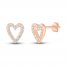 Diamond Heart Earrings 1/6 ct tw Round-cut 10K Rose Gold