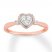 Diamond Promise Ring 1/5 ct tw Round/Baguette 10K Rose Gold