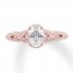 Diamond Engagement Ring 7/8 ct tw Oval/Round 14K Rose Gold