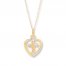 Children's Heart Cross Necklace 14K Yellow Gold