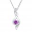 Amethyst Necklace Diamond Accents Sterling Silver