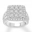 Diamond Engagement Ring 3-1/2 ct tw Round-cut 10K White Gold