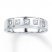 Men's Wedding Band 1/5 ct tw Diamonds 10K White Gold