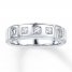 Men's Wedding Band 1/5 ct tw Diamonds 10K White Gold