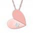 Diamond Heart Necklace 1/15 Carat Round-cut 10K Rose Gold