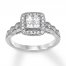 Diamond Engagement Ring 5/8 ct tw Princess/Round 14K White Gold