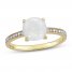 Opal & Diamond Accent Ring 10K Yellow Gold