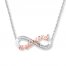 Infinity Necklace 1/15 ct tw Diamonds Sterling Silver/10K Gold