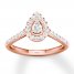 Diamond Engagement Ring 1/3 ct tw Round-cut 10K Rose Gold