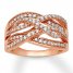 Criss-Cross Diamond Band 3/4 Carat tw 10K Rose Gold