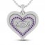 Amethyst MOM Heart Necklace Sterling Silver 18"