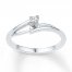 Diamond Promise Ring 1/15 Carat Round-cut Sterling Silver