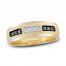 Men's Black & White Diamond Wedding Band 1/4 ct tw Round-cut 10K Yellow Gold