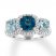Blue Topaz & Aquamarine Ring 1/5 ct tw Diamonds 14K White Gold