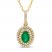 Emerald Necklace 1/5 ct tw Diamonds 10K Yellow Gold 18"