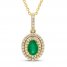 Emerald Necklace 1/5 ct tw Diamonds 10K Yellow Gold 18"