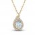 Aquamarine & White Topaz Necklace 10K Yellow Gold 18"