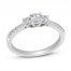 Three-Stone Diamond Engagement Ring 1/2 ct tw Round-cut 14K White Gold