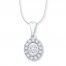 Diamond Necklace 1/8 ct tw Round-cut 10K White Gold