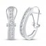 Diamond Hoop Earrings 1/2 ct tw 10K White Gold