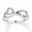 Mom Infinity Ring 1/20 ct tw Diamonds Sterling Silver