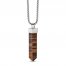 Bulova Tiger's Eye Necklace Stainless Steel 26-28"