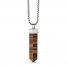 Bulova Tiger's Eye Necklace Stainless Steel 26-28"