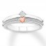 "I Love You" Diamond Ring 1/10 ct tw Sterling Silver/10K Gold
