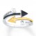 Arrow Ring 1/8 ct tw Black Diamonds Sterling Silver/10K Gold