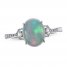 Opal Ring 1/6 ct tw Diamonds 10K White Gold