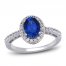 Blue/White Lab-Created Sapphire Ring Sterling Silver
