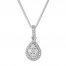 Diamond Necklace 1/3 ct tw Round-cut 10K White Gold