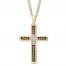 Men's Diamond Cross Necklace 3/8 ct tw 10K Yellow Gold 22"