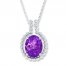 Amethyst Necklace Sterling Silver