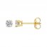 Diamond Solitaire Stud Earrings 3/8 ct tw Round-cut 14K Yellow Gold
