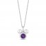 Disney Treasures Mickey Mouse Amethyst & Diamond Necklace Sterling Silver 17"