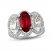 Lab-Created Ruby & White Lab-Created Sapphire 3-Stone Ring Sterling Silver