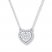 Diamond Heart Necklace 1/3 ct tw Round-cut 10K White Gold