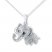 Elephant Necklace Black & White Diamonds Sterling Silver