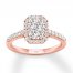 Diamond Engagement Ring 1/2 ct tw Round-cut 10K Rose Gold