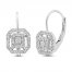 Diamond Cushion Earrings 1/4 ct tw Round-cut 10K White Gold