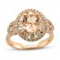 Le Vian Creme Brulee Morganite Ring 1-1/3 ct tw Diamonds 14K Strawberry Gold