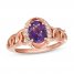 Le Vian Amethyst Ring 1/10 ct tw Diamonds 14K Strawberry Gold